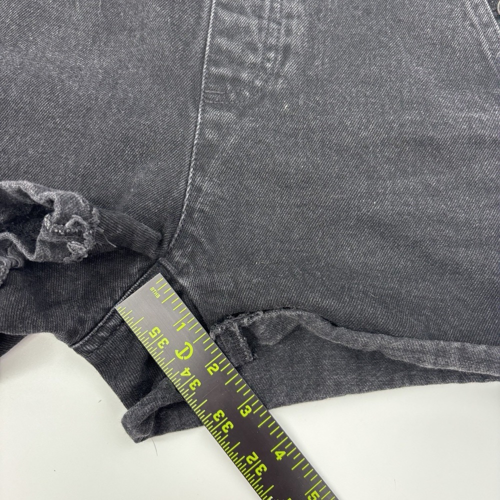 Madewell Denim Short Overalls Black Wash Raw Hem Women's Size XS - Picture 9 of 9